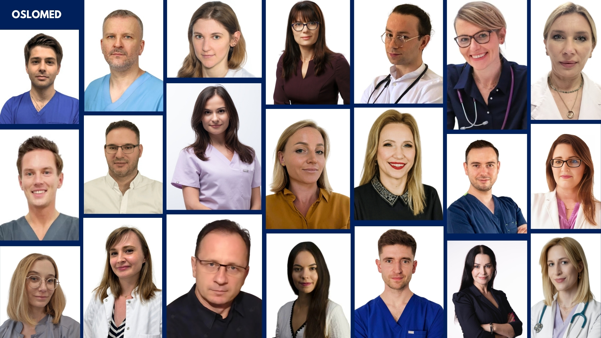 Zespół specjalistów lekarzy pracujących w Oslomed Centrum Medyczne Kraków